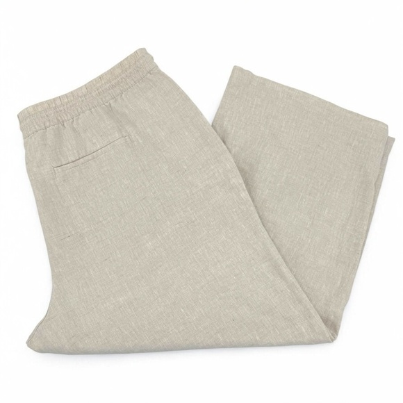 Athleta Retreat Linen High Rise Wide Leg Pant in Natural Undyed Size 3X NEW - Picture 12 of 13